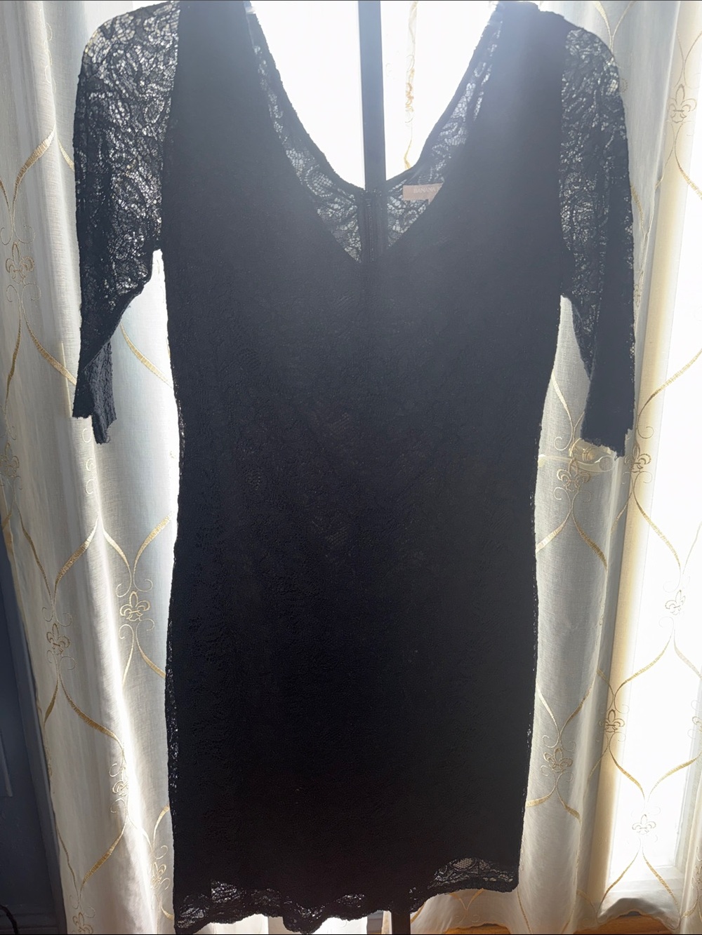 Banana Republic Black Lace Midi Dress